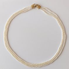 2.5-3.5mm White Baby Akoya Pearl Multistrand Necklace - Marina Korneev Fine Pearls Double Strand Akoya Pearl Necklace, Classic Double Strand Pearl Pendant Necklace, Classic Double Strand Pearl Necklace With Pendant, Elegant Multi-strand Pearl Necklace With Charm, Multi-strand Pearl Pendant Necklace For Formal Occasions, Elegant Double Strand White Gold Necklace, Formal Multi-strand Necklace With Pearl Pendant, Elegant Double Strand Necklace For Anniversary, Elegant Double Strand Pearl Necklace With Charm