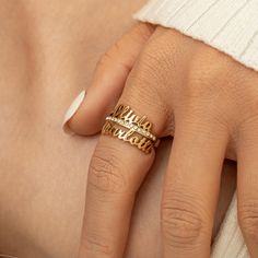 ♡This personalized Double Name ring is handmade to order. Many of our customers love buying personalized items like our rings for holidays such as Mother's Day, Christmas, and Valentine's Day. They also make perfect birthday presents or special gifts for daughters, mothers, grandmothers, and any other important person in your life. As mothers, grandmothers, sisters, daughters, and friends, we understand the importance of a name. We spend a lot of time choosing names for our children. Throughout Personalized Adjustable Ring Jewelry, Custom Name Adjustable Open Ring, Customizable Adjustable Rings For Promise, Adjustable Rings With Custom Name, Adjustable Customizable Rings For Promise, Adjustable Gold Rings For Personalized Gift, Personalized Adjustable Ring, Personalized Ring Jewelry For Mother's Day, Adjustable Yellow Gold Personalized Rings