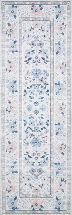 Palais by Rifle Paper Co PAL-02 Snow/Sky Rug - Rug & Home French Gardens, Anna Bond, Playful Colors, French Garden, Rug Direct, Burke Decor, Furniture Removal, Accent Rugs, Floral Botanical