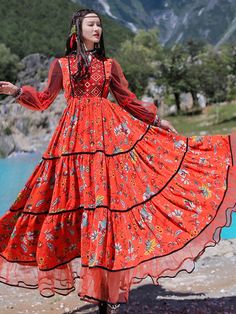 Retro ethnic style women's dress long sleeve midi dress

	
		
			Size/cm
			Lenght
			Shoulder
			Chest
			Sleeves
		
		
			M
			122
			37.5
			99
			57.5
		
		
			L
			123
			38.5
			103
			58.5
		
		
			XL
			124
			39.5
			107
			59.5 Winter Midi Dresses With Patchwork, Long Sleeve Boho Dress With Floral Print For Fall, Traditional Long Dresses For Fall, Traditional Long Fall Dress, Traditional Red Fall Dresses, Winter Long Sleeve Patchwork Dresses, Long Sleeve Patchwork Winter Dress, Long Sleeve Patchwork Dresses For Winter, Winter Patchwork Long Sleeve Dresses