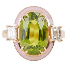 Customizable Art Deco Style 6.71 Ct Peridot and Diamond 14K Gold Cocktail Ring For Sale at 1stDibs Aquamarine Cocktail Ring, Sapphire Cocktail Ring, Baguette Diamond Ring, Baguette Diamond Rings, Gold Cocktail Ring, Gold Cocktail, Art Deco Stil, Diamond Cocktail Rings, Vintage Cocktail