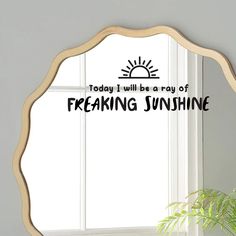 a mirror that says today i will be a ray of freaking sunshine