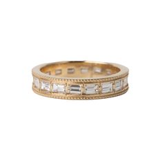 Metal: 14k Yellow Gold, Size: 6 Classic Yellow Gold Jewelry With Baguette Diamonds, Classic 14k Gold Jewelry With Baguette Cut, Baguette Wedding Band, Baguette Diamond Band, Baguette Band, Erin Gates, Chocolate Diamonds, Baguette Diamonds, Dream Engagement