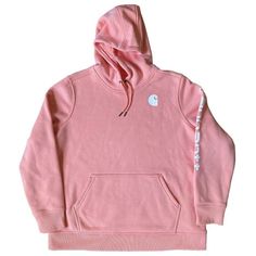 Carhartt Women’s Hoodie Relaxed Fit Size: 1x 10.5-Ounce, 55% Cotton/45% Polyester Pullover With Attached Three-Piece Hood Carhartt Signature Logo Printed On Left Sleeve With Carhartt 'C' Graphic On Front Front Pouch Pocket Pink Carhartt Hoodie, Carhartt Sweatshirt Outfit Women, Carhartt Sweatshirt Outfit, Hoodie Wishlist, Carhartt Hoodies, Western Hoodies, Pink Carhartt, Carhartt Sweatshirts, Clothing Board