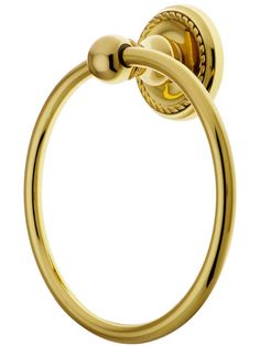 a gold towel ring on a white background