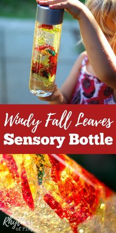 Calm down sensory bottles like this windy fall leaves sensory bottle are commonly used for safe no mess sensory play, a time out tool, and to help children (and adults) calm down and unwind. Discovery bottles are also the perfect way for babies and toddle Fall Sensory For Infants, Nidhi Singh, Fall Sensory, Tactile Sensory, Discovery Bottles, Sensory Bottle, Infant Room