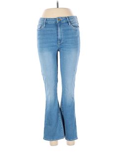 FRAME Denim Jeans Size: 30 Blue Bottoms - used. 94% COTTON, 4% POLYESTER, 2% ELASTANE, Light Wash, Hearts, Cropped, High Rise | FRAME Denim Jeans - High Rise: Blue Bottoms - Size 30 Frame Denim Jeans, Frame Denim, High Jeans, Womens Bottoms, Denim Jeans, Jeans Size, High Rise, Frame, Blue