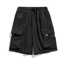 GTRG nylon-blend shorts, drawstring at elasticized waistband, cargo pockets, tag attached at front pocket. Composition - 90% Nylon, 10% Spandex Sizing: US/EU Regular Fit Size Up 1 Size For US/EU Baggy Fit Model: 178cm/59kg 5’10/130lbs wearing size XL Utility Cargo Shorts With Drawstring, Sporty Cargo Shorts With Drawstring For Summer, Utility Nylon Cargo Shorts With Elastic Waistband, Black Casual Cargo Pants With Built-in Shorts, Solid Drawstring Shorts For Outdoor, Sporty Cargo Shorts With Drawstring, Sporty Summer Cargo Pants With Drawstring, Utility Shorts With Drawstring, Utility Drawstring Shorts For Outdoor