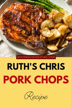 Pork chops in a serving dish Thick Cut Bone In Pork Chops, Pork Chops With Peppers, Butterfly Pork Chop Recipes, Pork Chop Dinner Ideas, Leftover Pork Chops, Best Pork Chop Recipe, Classic Mashed Potatoes, Ruths Chris Steakhouse