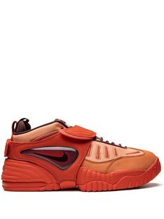 x AMBUSH Air Adjust Force sneakers from Nike featuring orange, leather, signature Swoosh logo detail, contrasting panel detail, round toe, front lace-up fastening, pull-tab at the heel, rubber sole and detachable strap. These styles are supplied by a premium sneaker marketplace. Stocking only the most sought-after footwear, they source and curate some of the most hard to find sneakers from around the world.. Nike Air Adjust Force, Nike X Ambush, Madder Root, Swoosh Logo, Orange Leather, Pull Tab, Rubber Sole, Nike Air, Men's Shoes