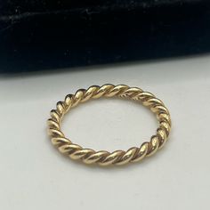 A Dainty, Beautiful Authentic Pandora 14k Yellow Gold Twist Braided Rope Ring Marked 585 Ale Tested Using A Metal Analyzer Machine Weighs 3.3 Grams Ring Size 7 My Boss Is A Jeweler And Invested In Many Of These Pandora Rings! :) Last Picture Is An Examples Of The Same Ring I Found Online Gold Twist Ring, Pandora Gold, Rope Ring, Rope Rings, My Boss, Pandora Rings, Braided Rope, Twist Ring, Twist Braids