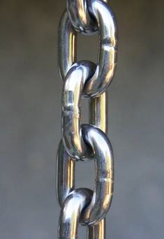 a close up of a metal chain on a pole