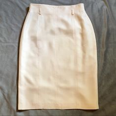 Incredible Escada By Margaretha Ley Vintage 1990’s 100% Silk Pencil Skirt 40(10) High Waist With Cut Out Detail Zipper And Button Closure Belt Loops Cream Lined Made In Germany *Three Faint Marks On Front/Bottom. Please See Last Photo For Details. *All Purchases Are Recorded For Seller Protection. Silk Pencil Skirt, Front Bottoms, Silk Skirt, Pencil Skirt, Cut Out, High Waist, Womens Skirt, Germany, Size 10