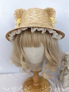 This price is for a hat only, others are not included. Lolita Accessories:Floral DesignSizeSHead Circumference54-56 Headpiece Accessories, Floral Accessories, Lolita Fashion, Straw Hat, Alternative Fashion, Headpiece, Cocoa, Straw, Floral Design