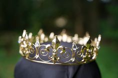 This stunning Tiara Crown is crafted from tarnish resistant zinc alloy and intricately decorated with crystals to create an elegant look ideal for any special occasion, including weddings, quinceañeras, birthdays, pageants and more. Total circumference of the crown is 12.5 inches sitting at 2.1 inches tall at the highest peak. It will arrive with a width of 6.2 inches  **WEARING YOUR CROWN OR TIARA** Most pieces are adjustable by carefully bending and separating the ends to desired fit. Loops ar Crown Birthday, Gold Tiara, Golden Crown, Gold Circle, Bridal Crown, Tiaras And Crowns, King Queen, Wedding Hair Accessories, Wedding Accessories