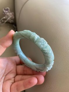 "🌈 Jade Bangle 54.9mm (2.16\"), Round Shape, Light Green 🌷 Untreated Natural Jadeite/ Grade A Jade 🌷 Certified : Yes 🌷 Jade from Burma/ Myanmar 🌷 Shape : Round 🌷 Inner diameter : 54.9mm / 2.16\" 🌷 Width & Thickness : 12 x 12 mm 🌷 Color : Light Green 🌷 Free standard shipping from Hong Kong with tracking included 🌷 Take approximately 7-21 days to arrive worldwide" Carved Jade Bangle As A Gift, Spiritual Carved Round Bracelets, Spiritual Round Carved Bracelets, Carved Jade Round Bracelets, Carved Jade Bangle Bracelet, Carved Jade Bracelets, Carved Round Bracelets For Wedding, Carved Round Wedding Bracelets, Wedding Carved Round Bracelets