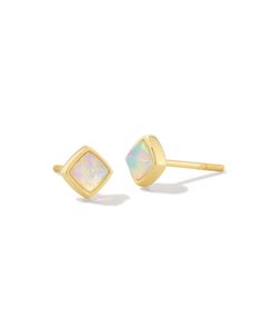 No jewelry collection is complete without a pair of elevated studs, and the trendy-yet-classic Greer 18k Gold Vermeil Stud Earrings in White Kyocera Opal are just that. Made with long-lasting materials, the cushion cut opals shimmer in a sleek metal frame, creating a polished pair worthy of every occasion. Metal 18k Yellow Gold Vermeil What is Vermeil? Vermeil (that’s pronounced ver-may) is a gold plating technique that dates back to the 19th century. While other jewelers plate over less durable Plating Techniques, White Opal Earrings, Earring Ideas, Demi Fine Jewelry, Opal Earrings, Huggies Earrings, Cushion Cut, Kendra Scott, Jewelry Earrings Studs