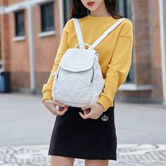 Free U.S. shipping. Style: Commuting , color:White, suite for season：Spring, Summer, Autumn, Winter ，Anniversary, Going out, Hanging out, Material Faux Leather, Women's White Vegan Leather Flap Backpack Winter Anniversary, Flap Backpack, Season Spring, Hanging Out, Fashion Backpack, Autumn Winter, Vegan Leather, Going Out, Color White