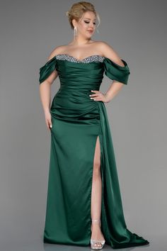 An elegant evening gown crafted from soft satin fabric, featuring a sophisticated sweetheart neckline complemented by gracefully draped off-shoulder sleeves. This gown exudes timeless allure with the sparkling stone embroidery adorning the chest, adding a touch of opulence to the design. Perfect for wedding guests, black-tie attires, bridesmaids, and other special events. Off-shoulder Gown For Gala And Prom Season, Elegant Off-shoulder Ball Gown For Formal Events, Formal Off Shoulder Dress For Prom Season, Formal Off-shoulder Dress For Prom Season, Glamorous Off-shoulder Ball Gown For Prom, Off-shoulder Gown With Fitted Bodice For Gala, Off Shoulder Dress With Sweetheart Neckline For Prom, Elegant Satin Ball Gown With Sweetheart Neckline, Off-shoulder Ball Gown With Fitted Bodice For Gala