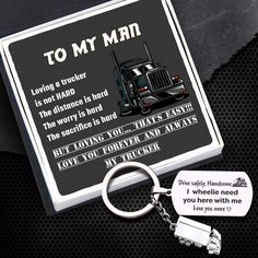 Traitor Truck Dog Tag Keychain - Trucker - To My Man - Drive Safely - Gkna26001 Truck Gifts For Boyfriend, Gifts For Truck Drivers, Truckers Wife, To My Man, Truck Driver Gifts, Cute Message, Drive Safely, Farmhouse Patio, Baskets For Men