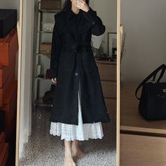 New With Tag 70% Wool Removable Hood Size Xs Oversized Black Knit Sweater Coat, Goth Winter Coat, Long Coat Dark Academia, Black Long-sleeved Dark Academia Outerwear, Black Wool Coat With Double-breasted Buttons, Sea New York, Maxi Coat, Jackets & Coats, New York