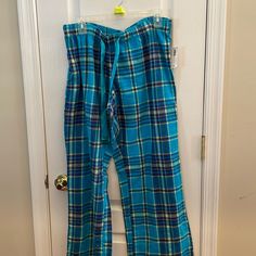 Nwt Old Navy Pajamas Turquoise Yellow And Navy Plaid Flannel Pants Matching Lightweight Yellow Thermal Shirt Both Size Large Would Like To Sell As A Set But Willing To Sell Separately If Need Be Blue Cotton Sleepwear For Pajama Party, Blue Cotton Sleepwear, Comfortable Blue Pants For Pajama Party, Cotton Plaid Sleepwear For Lounging, Plaid Cotton Sleepwear For Lounging, Comfortable Blue Bottoms For Pajama Party, Comfortable Blue Sleep Pants, Casual Blue Sleepwear Pants, Comfortable Blue Sleepwear With Relaxed Fit