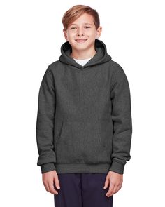 11 oz., 70% cotton, 30% polyester crossweave fleece; Safety Yellow is 50% cotton, 50% polyester; Matching knit trim at cuff and hem; Front pouch pocket with coin slot; Three-piece self-lined hood; Water-repellent; Locker loop main label Main Label, Blank Apparel, Gildan Sweatshirts, Youth Hoodies, Boys Hoodies, Three Piece, Pullover Sweatshirts, Fleece Hoodie, Hooded Sweatshirt