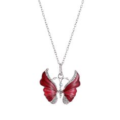 The Unique Colorful Butterfly Pendant is a stunning silver necklace for her that makes a beautiful gift. This pendant features a colorful enamel butterfly design that is sure to delight. The butterfly's wings display an array of vivid colors that pop against the rhodium-plated .925 sterling silver. This Unique, Colorful Butterfly Pendant has an elegant yet playful style that suits many tastes. The pendant hangs from an 18" sterling silver cable chain that secures with a lobster clasp. At 1" tall Silver Butterfly Pendant Necklace For Her, Silver Butterfly Pendant Necklace As Gift For Her, Elegant Multicolor Jewelry With Butterfly Charm, Elegant Multicolor Butterfly Charm Jewelry, Elegant Multicolor Butterfly Necklace As A Gift, Elegant Multicolor Butterfly Necklace As Gift, Elegant Multicolor Butterfly Necklace Gift, Silver Enamel Jewelry For Mother's Day, Silver Butterfly Charm Necklace Gift