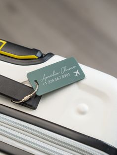 "This listing is for one engraved acrylic luggage tag which is sure to make your bag stand out in a crowd. These personalized bag tags make the perfect gift for the traveler, the newlyweds, or the recent graduate. Hoping to order these as wedding favors or gifts for your wedding party? Send us a message for a custom order. + D E T A I L S + + material: acrylic + finish: glossy (with the exception of the matte and frosted colors) + approximate measurements: 3\" x 1.5\" + thickness: 1/8\" Please n Custom Bag Tags, Personalized Bag Tags, Bridesmaid Groomsmen, Bridesmaid Groomsmen Gifts, Engraved Acrylic, Shelter Island, Custom Luggage, Personalized Luggage, Custom Luggage Tags