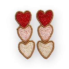 Ombre Beaded Heart Earrings Heart-shaped with stylish ombre beading, these earrings are sure to steal the show (and maybe a few hearts). Perfect for adding a touch of playful charm to any outfit, these earrings are a fun and fashionable addition to your jewelry collection. 2.6" Long Stainless Steel Trendy Dangle Earrings With Heart Beads, Multicolor Heart-shaped Beaded Earrings, Heart-shaped Beaded Earrings, Multicolor Heart Beads Earrings For Valentine's Day, Multicolor Heart Beaded Earrings For Valentine's Day, Valentine's Day Heart Beaded Dangle Earrings, Multicolor Beaded Earrings For Valentine's Day, Valentine's Day Beaded Dangle Heart Earrings, Valentine's Day Heart Dangle Earrings With Beads