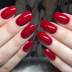 Red Xv Nails, Nails Basic, Deep Red Nails, Red Nail Art Designs, Red Gel Nails, Ultra Beauty, Red Nail Art, Red Acrylic Nails, Polish Nails