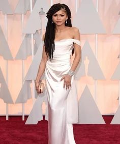 an image of a woman in white on the red carpet