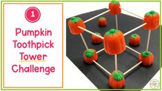 pumpkin toothpick tower challenge for kids