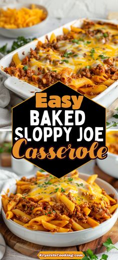 an easy baked sloppy joe casserole with cheese