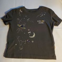 New, Never Worn - Beautiful Embroidered Constellations With Sequins Space Themed Shirts, National Geographic Tshirt, Embroidered Constellations, Constellation Shirt, Space Clothes, Space Tee, Space Outfit, Science Shirts, National Geographic