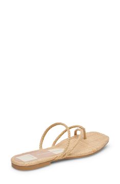 A reptile-pattern footbed adds subtle charm to a super-slim sandal with a thong-style toe loop for breezy comfort. Flat sole Synthetic upper, lining and sole Imported Beach Sandals With Cork-bed Midsoles And Toe Post, Beach Sandals With Toe Post And Cork-bed Midsoles, Beach Sandals With Textured Sole And Single Toe Strap, Beach Toe Loop Sandals With Removable Insole, Beach Flip Flops With Heel And Toe Loop, Beige Toe Loop Sandals For The Beach, Strappy Toe Ring Sandals For Beach With Removable Insole, Chic Toe Loop Flip Flops For Vacation, Natural Single Toe Strap Sandals For Beach