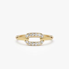 Discover the unmatched elegance of our 14k Gold Diamond Link Ring, adorned with natural diamonds. Merging contemporary trends with timeless design, this Minimalist Stacking Ring offers a chic statement. Crafted in solid gold, it stands as a testament to luxury and style, making it a pinnacle piece in any diamond jewelry collection. ▶Item Details * Made to Order. * Gold KT: 14K Solid Gold (also available in 18K & Platinum upon request) * Custom Gold Color: Rose Gold, Yellow Gold, White Gold * Band Width: 1.5 MM * Round Diamonds: 12 pcs 1.50 MM  * Total CTW: 0.19 * Diamond Color Clarity: G Color SI Clarity * Setting Type: Prong * Ready to Ship in 3-10 Business Days ▶ See more of our Diamond Rings here - http://etsy.me/2lwKUl8 ▶ See our storefront here - http://etsy.me/2lUcVnH  ▶ All store se Minimalist Diamond Ring With Round Cut Accents, Modern 14k Gold Diamond Ring, Minimalist Open Diamond Ring With Single Cut Diamonds, Modern Open Ring Jewelry With Single Cut Diamonds, Minimalist Diamond Ring With Diamond Accents, Minimalist Diamond Ring With Open Band, Minimalist Open Band Diamond Ring, Minimalist Diamond White Open Diamond Ring, Minimalist Diamond White Open Band Diamond Ring