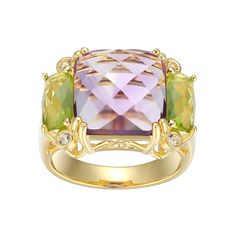 Add style to your look with this 18k Gold Over Sterling Silver Amethyst & Peridot Ring. Click on this JEWELRY & WATCHES GUIDE to learn about fit, styles, materials and more! Add style to your look with this 18k Gold Over Sterling Silver Amethyst & Peridot Ring. Click on this JEWELRY & WATCHES GUIDE to learn about fit, styles, materials and more! FEATURES Width: 12 mm Shank style: 3-stone Band fit: half-round Nickel free Metal: sterling silver Plating: 18k gold Finish: polished Packaging: boxedST Elegant Multi-stone Amethyst Ring In Yellow Gold, Elegant Multicolor Amethyst Gemstone Ring, Elegant Multicolor Round Amethyst Ring, Elegant Multicolor Amethyst Ring, Luxury Peridot Multi-stone Rings, Luxury Multi-stone Peridot Ring, Elegant Multicolor Amethyst Ring With Gemstone Accents, Elegant Multicolor Amethyst Ring With Accent Stones, Multicolor Elegant Amethyst Ring