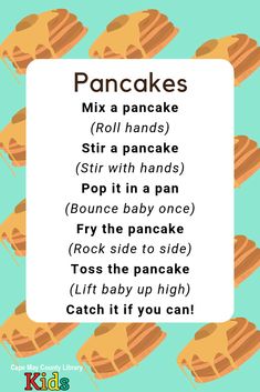 a poster with the words pancakes written in different languages