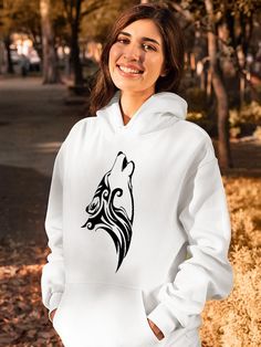 Wolf Hoodie, Women's Hoodie, Howling Wolf