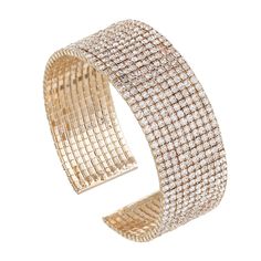 PRICES MAY VARY. 10 Rows Rhinestone Bangle:This arm cuff bangle is made of high-brightness high-quality copper.Plated with thick silver or gold.With its embeded diamond and crystal,the rhinestone bangle can be a nice choice as arm cuff jewelry for women. Unique Design: This rhinestone arm cuff bangle features classic and simple design and the open cuff desgin of this bangle make it suitable for women with different wrist and arm size. Size: The diameter of the bangle is 2.36 inch (adjustable) wi Arm Cuff Jewelry, Golden Sparkle, Arm Cuff Bracelet, Girls Unique, Bangles Making, Copper Style, Cuff Jewelry, Arm Cuff, Wide Cuff