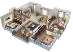 the floor plan of a two bedroom apartment with living room, dining area and kitchen