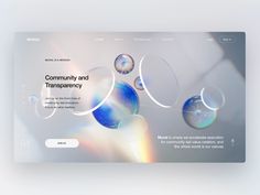 a web page with bubbles on it and the words community and transspensery