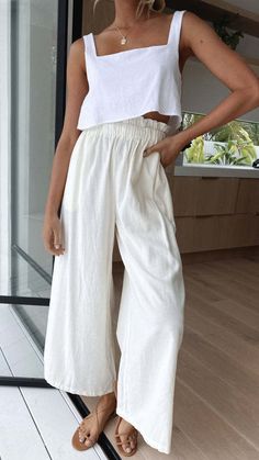 Material: Cotton and Linen Style2: Wide Leg Pants Waist Type: Mid Waist Fashion Element: Lace Size: S,M,L,XL,XXL Style Type: Temperament commute Style: Urban Style Linen Style, Mode Inspo, Style Pants, Looks Chic