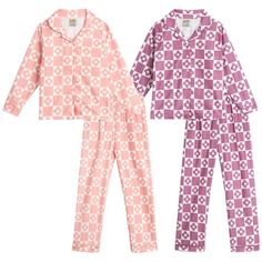 Sweet & Sassy Girls' Flannel Fleece Pajamas - 4 Piece Long Sleeve Button Down Shirt and Pants Sleepwear Pants Set is the perfect choice for your little one. These PJs are stylish, comfortable, and cozy enough to keep your little girl warm while she dreams. Shell love wearing them for sleepovers or as loungewear while relaxing at home. All children, tweens, and teens will love them! Size: 10-12.  Color: Multicolor.  Gender: female.  Age Group: kids. Girls Flannel, Sassy Girl, Fleece Pajamas, Satin Pyjama Set, Flannel Pajamas, Satin Pajamas, Kids Outfits Girls, Pajama Bottoms, Girls Pajamas