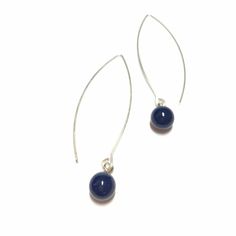 Long & Lovely Drop Earrings Featuring Navy Blue Baubles. So Lightweight You Won't Even Feel Them When You Wear Them. This Is The Raindrop Earring Style & Is Available In Loads Of Fun Colors, Each Featuring An 8mm Vintage Lucite Drop. Options Include A Silver Or Matte Gold Earwire. Metal Is Sterling Over Copper Or 24k Frosted Gold Over Copper. All Are Lead Free & Hypo Allergenic. Blue Nickel-free Linear Earrings For Gift, Blue Linear Earrings With Ear Wire For Gift, Blue Wire Wrapped Teardrop Earrings Gift, Minimalist Blue Earrings With Ear Wire, Minimalist Blue Wire Wrapped Earrings, Adjustable Blue Teardrop Dangle Earrings, Adjustable Blue Drop Earrings, Blue Nickel-free Earrings For Everyday, Nickel Free Blue Earrings For Everyday