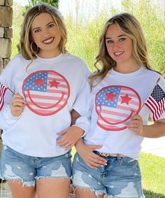 Our patriotic graphic tees are so cute and make great personalized gifts! We are loving this patriotic design. Perfect for Memorial Day, 4th of July, and Labor Day! Of course you can never go wrong wearing patriotic attire and monograms all year long! Pair with jeans, shorts, or monogrammed leggings! The options are endless!
GILDAN
Short Sleeve - 6.0 oz. pre-shrunk 100% cotton
Long Sleeve - 6.0 oz. pre-shrunk 100% cotton
V-Neck - 4.5 oz. pre-shrunk 100% ring spun cotton
Tank Top - 5.3 oz. pre-sh Monogrammed Leggings, Smiley Face Graphic, Patriotic Tees, Face Graphic, Cotton Tank Top, Labor Day, Smiley Face, Jeans Shorts, Memorial Day