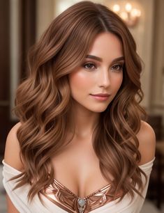 Copper Hair Color Ideas Color Hair Brown Caramel, Ash Red Hair Color, Light Chocolate Brown Hair Color Caramel, Carmel Color Hair, Caramel Light Brown Hair, Hair Color Ideas 2024, Light Copper Brown Hair, Morena Hair Color Ideas, Copper Brown Hair