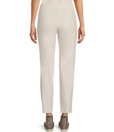 Eileen Fisher Washable Stretch Crepe Slim Leg Ankle Pant | Dillard's Chic Comfort Stretch Tapered Leg Pants, Elastane Tapered Leg Pull-on Dress Pants, Business Casual Bottoms With Pull-on Style And Cropped Leg, Business Casual Cropped Leg Pull-on Pants, Chic Tapered Leg Pull-on Dress Pants, Chic Tapered Leg Dress Pants With Pull-on Style, Elastane Ankle-length Dress Pants, Chic Cropped Leg Pull-on Pants, Elegant Cropped Leg Pull-on Bottoms