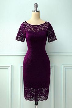 Midi Bodycon Lace Dress Elegant Purple Stretch Bodycon Dress, Short Sleeve Lace Dress For Cocktail, Slim Fit Sheath Evening Dress, Elegant Stretch Mini Lace Dress, Purple Midi Length Bodycon Dress, Elegant Fitted Purple Bodycon Dress, Purple Knee-length Bodycon Dress For Evening, Summer Formal Purple Bodycon Dress, Purple Bodycon Dress For Summer Formal